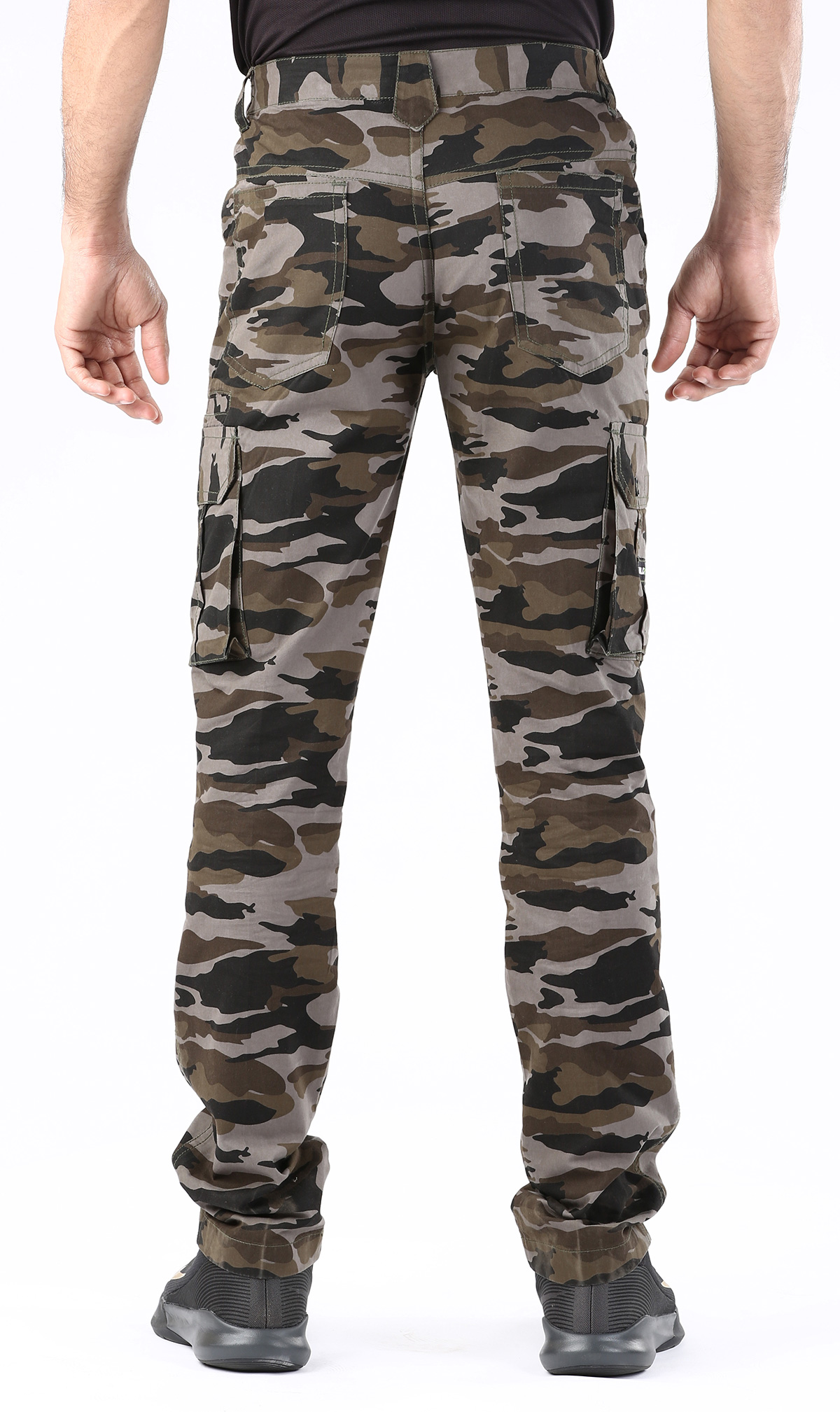 Cargo Pants- Grey & Olive Camouflage- 100% Cotton – WildRoar.in